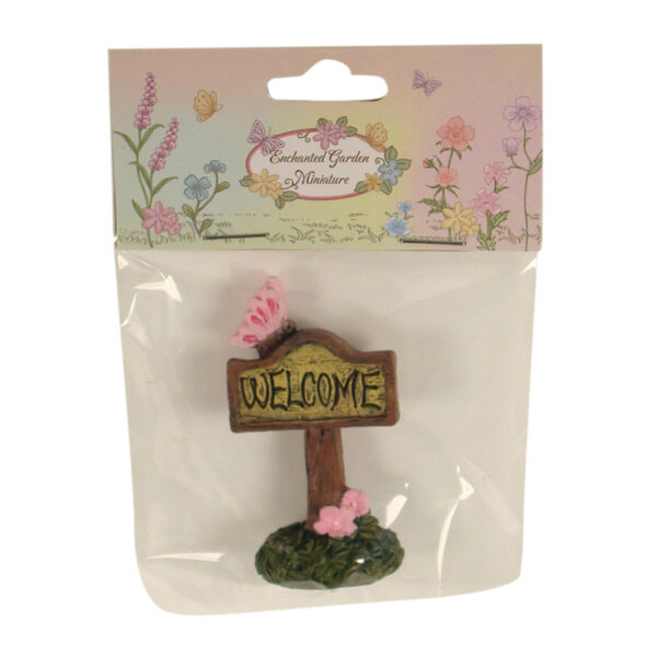 Enchanted Garden Miniatures - Hang-Sell - Butterfly Welcome Sign