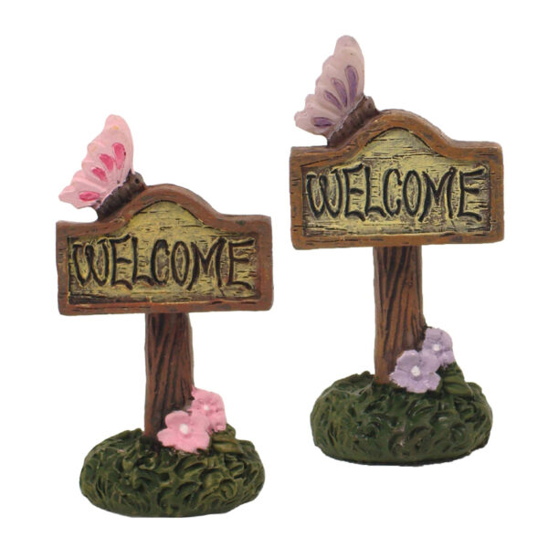 Enchanted Garden Miniatures - Hang-Sell - Butterfly Welcome Sign